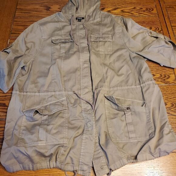 Torrid tan drawstring waist jacket sz 1 - Picture 1 of 4
